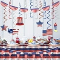 thumbnail image 3 of 4Th of July Independence Day America USA Tablecloth American Flag Rustic Style Waterproof Spillproof Table Cloth Table Cover Tabletop Decoration for Holiday Gathering Party Banquet(60"×84"), 3 of 5
