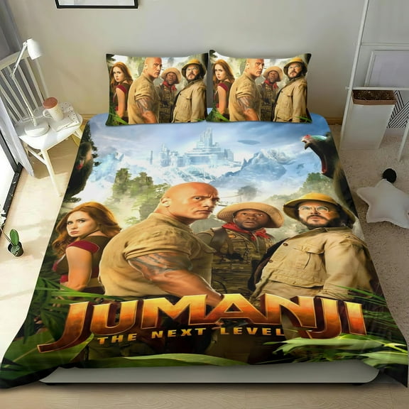 Jumanji-themed Bed Sheet Set Three Piece Set Comfortable And Skin Friendly Unique Design Home Decor Gifts For Family Friends fans36x75Inches（90cm*190cm）