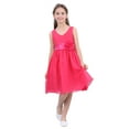 thumbnail image 4 of iiniim Kids V Neck Chiffon Flower Girl Dress for Wedding Bridesmaid Pageant Birthday Party Rose 4, 4 of 7