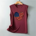 thumbnail image 5 of Usmixi Womens 4th of July Tank Tops Independence Day Patriotic Shirts Loose Fit Racerback Vest Summer Fashion Leopard Heart Print Round Neck Sleeveless Blouse Wine l, 5 of 5