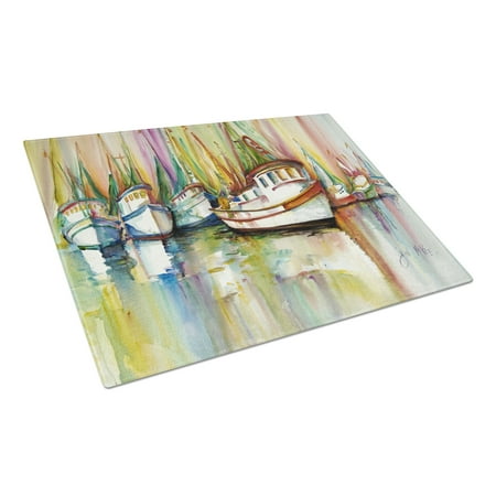 

Caroline s Treasures Shrimp Fleet Glass Cutting Board Large