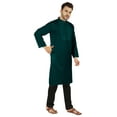 thumbnail image 2 of Atasi Indian Solid Kurta Pajama Set For MensÂ&nbsp;Mandarin Collar Casual Long-Wear Kurta, 2 of 7