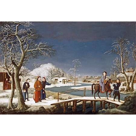 Winter a Frozen River Landscape Poster Print by Chinese