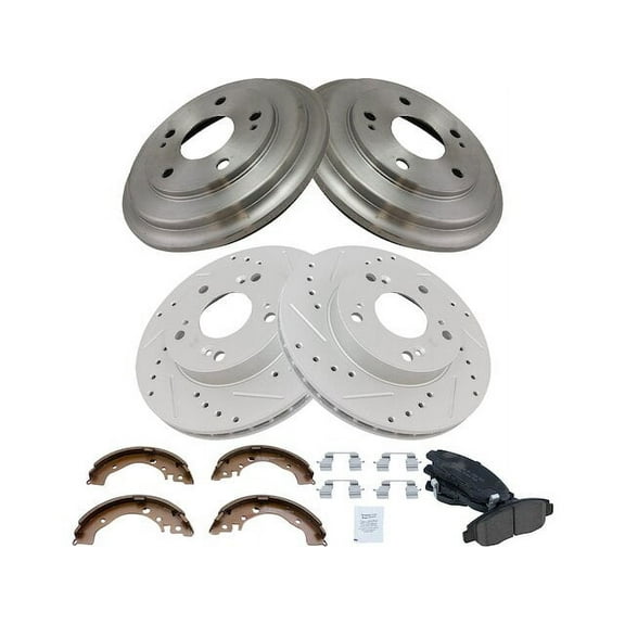Brake Pad Rotor Shoe Drum Kit - Compatible with 2006 - 2011 Honda Civic 2007 2008 2009 2010