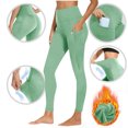 thumbnail image 5 of ZOIGHDA Leggings for Women with Pockets High Waisted Full Length Slim Fitted Soft Yoga Pants for Workout Athletic Daily(Green,Medium), 5 of 9