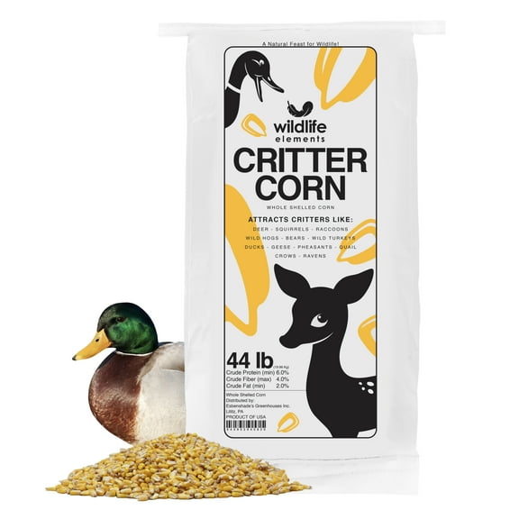 Wildlife Elements Critter Corn, Natural Whole Shelled Corn for Wildlife, USA Sourced, 44lb