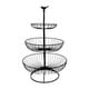 thumbnail image 1 of Soporte metálico para cesta de frutas de 3 niveles, soporte para frutas, cuenco extraíble versátil de gran capacidad para almacenar y organizar, Pájaro superior negro, 1 of 9