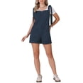 thumbnail image 2 of Summer Jumpsuit for Women Tie Strap Casual Sleeveless Romper Overall Jumpsuits Shorts with Pockets S Navy Blue, 2 of 6