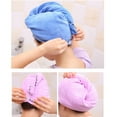 thumbnail image 5 of Bathroom Products 2PCS Drying Hair Towel Hair Hat Wrapped Towel Bathing Cap Efficient Functional Drying Towel -saving Solution, 5 of 9