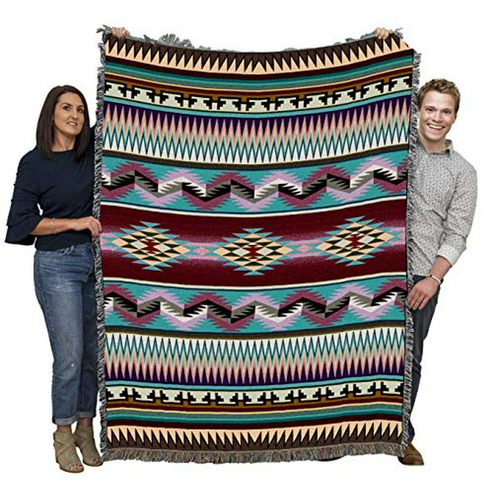 Pure Country Weavers Southwest Desert Stripe Geometric Woven Tapestry Throw Blanket With Fringe Cotton Made In The USA Size 72 X 54 Walmart Canada