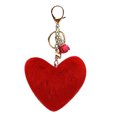thumbnail image 1 of Women Heart Shaped Keychain Creative Fashion Pom Pom Key Ring Fluffy Car Charm, 1 of 10