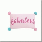 Pom Pom Fiesta: Vibrant Pink and Aqua Decorative Pillow for Kids' Party Ambiance