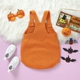 thumbnail image 4 of qiiinnHk Baby Boy Girl Halloween Outfit Sweater Romper Pumpkin Ghost Knitted Romper Suspender Jumpsuit Baby Halloween Clothes 12-18 Months,Orange, 4 of 6