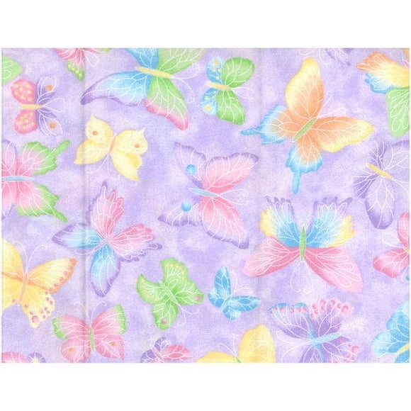 Quilt Fabric Traditions Butterflies Glitter Purple Quilt Fabric By The Yard, Purple