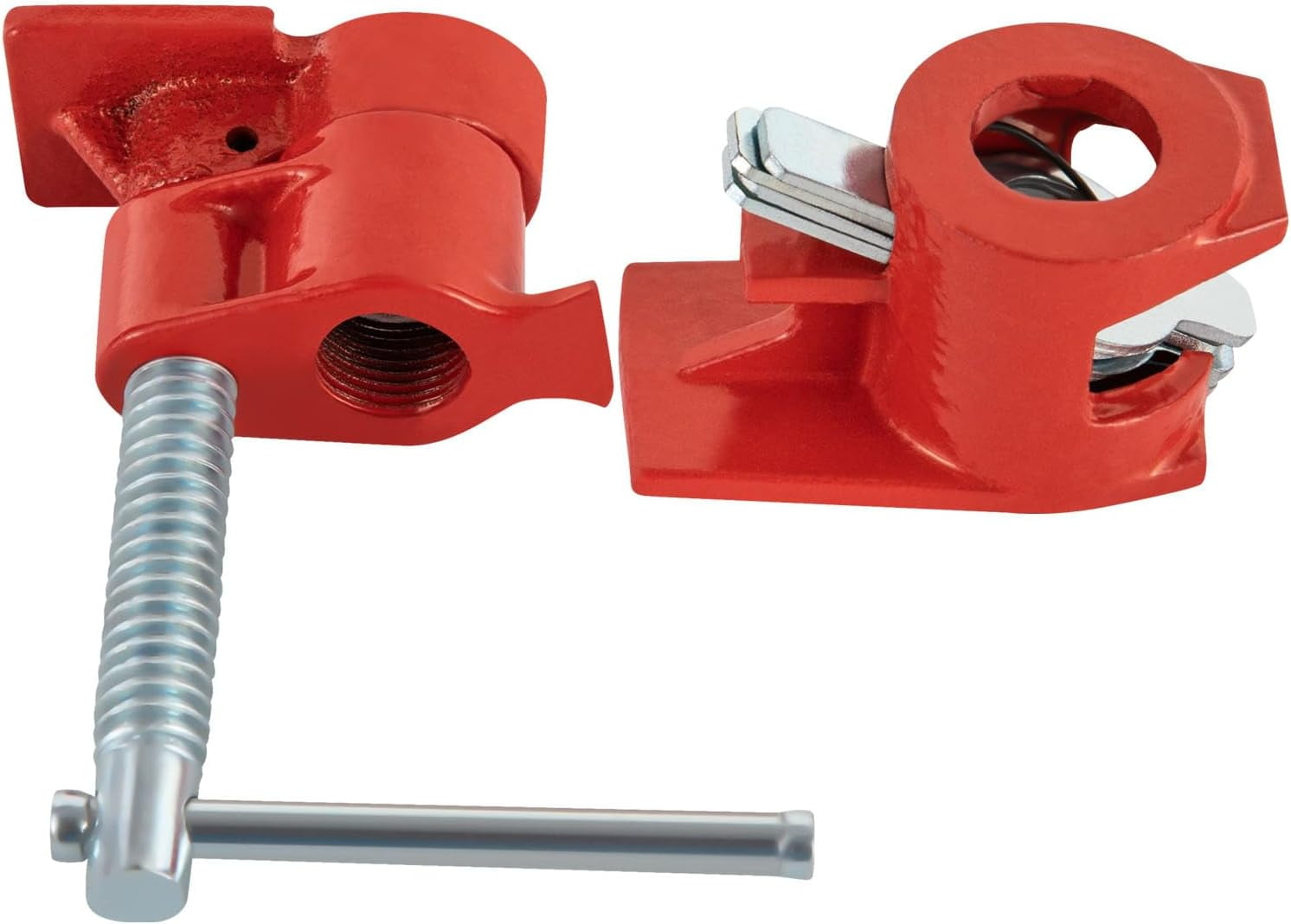 1/2" Pipe Clamp Set, Woodworking Cast Iron Clamp, 2PCS Heavy Duty Cast Iron Pipe Clamps for Metalworking, Woodworking and Frame Assembly