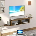 thumbnail image 5 of Hyxoo Floating TV Stand, 55" Floating Entertainment Center with Storage, Floating TV Shelf Wall Shelf for Under TV, Living Room, Bedroom, Walnut, 5 of 8