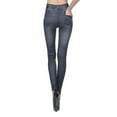thumbnail image 3 of Women's Denim Print Fake Jeans Look Like Leggings Sexy Stretchy High Waist Slim Skinny Jeggings, 3 of 5