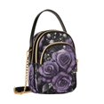 thumbnail image 7 of FORMRS Crossbody Bag for Women Quilted Travel Shoulder Cell Phone Purse with Chain Strap Handbag, Purple Roses, 7 of 7