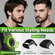 Beard Trimmer for Men for Less Mess: Vacuum Mustache Trimmer with Adjustable Length Comb- IPX7 Waterproof -Rechargeable Built-in Electric Trimmer for Beard, Mustache and Stubble