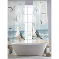 thumbnail image 5 of Coastal Seagull Sheer Curtains 84 Inch Length 2 Panels Set, Summer Beach Ocean Birds Retro Voile Window Treatment Rod Pocket Curtains Sheers Drapes for Bedroom/Living Room/Kitchen 52"x84"x2, 5 of 7