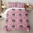 thumbnail image 2 of Homewish Dreamy Bow-Tie Twin Quilt Set For Girls,Black Pink Twin Coverlet Set,2 Pieces, 2 of 7