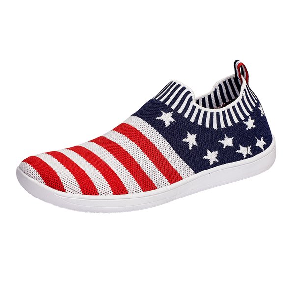 KANG Fashion US Flag Print Barefoot Shoes for Women & Men | Wide-Toe-Box Minimalist Sneakers: Breathable Walking, Yoga, and Beach Shoes Multicolour1 36
