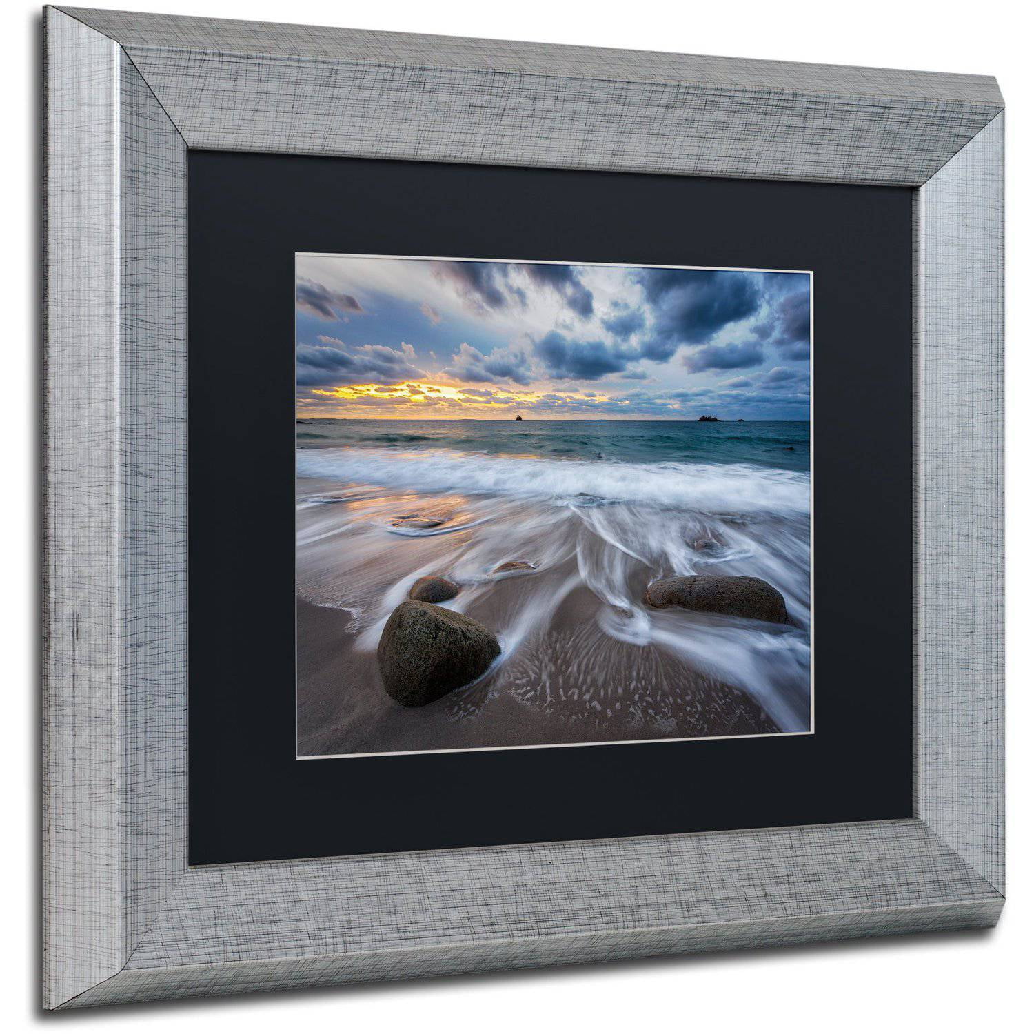 Trademark Fine Art "The Song of Water" Canvas Art by Mathieu Rivrin Black Matte, Silver Frame