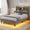 Gray, variant on Afuhokles Twin LED Bed Frame with Storage Headboard and Charging Station, Velvet Upholstered Platform Bed Frame, White