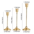 thumbnail image 3 of 3PCS Vintage Brass Gold Taper Candlestick Holders for Table Decor, Tall Sturdy Metal Build, Fits Pillar Candles, Great for Wedding Fireplace & Dining Centerpieces, Ideal Housewarming Gift, 3 of 7