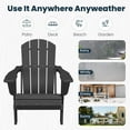 thumbnail image 5 of JUSTLET Folding Adirondack Chair, All-Weather Fire Pit Chairs, HDPE Adirondack Chairs with 2 Cup Holder, Outdoor Lawn Chair for Patio Garden, Gray, 5 of 7