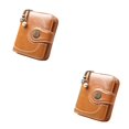 thumbnail image 2 of Sonducket Cambiar cartera corta portátil Retro PU cuero monedero monedero tarjetero billetera cumpleaños vacaciones marrón Marrón 2piezas Sonducket CBP267886, 2 of 5