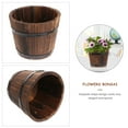 thumbnail image 4 of KAKOWELY 2Set Barrel Planter Rustic Flower Pot for Garden and Balcony Decoration, 4 of 8