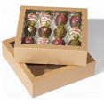 thumbnail image 1 of Paquete de 25 cajas de pastel kraft con ventana transparente para panadería, fresas de chocolate, pasteles, magdalenas, rosquillas, galletas, 1 of 4