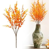 Fake Flower Bouquet Artificial Fall Flowers For Outdoors Lavender Flowers Outdoor Faux Plastic Plants Flower For Indoor Outdoor Decoration,Orange Thanksgiving Household Imitation