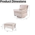 thumbnail image 2 of Krikacy Patio Rattan Swivel Rocker Chair With Ottomans,All-Weather HDPE Wicker,for Porch Deck,Beige, 2 of 7