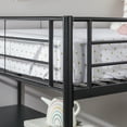 Walker Edison Twin Metal Loft Bed with Desk and Shelving, Black