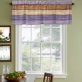 thumbnail image 3 of 2 Pack Farmhouse Purple Brown Valances for Windows Bedroom Living Room Window Treatments, Vintage Wooden Striped Rod Pocket Valance Drapes Short Kitchen Curtains Over Sink 42"x12", 3 of 8