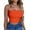 Orange, variant on Viikei Women's Plus Size Short Sleeve Summer Solid Color Tube Strapless T-Shirt