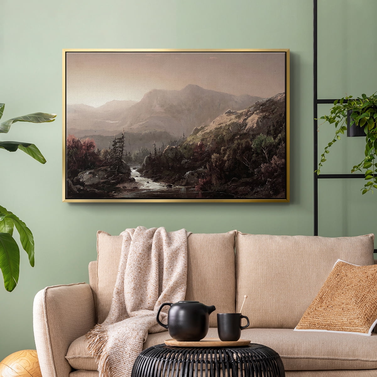 Vintage Landscape-CCCXXI By Wexford Home Framed in Gold Wood Gallery Wrapped Canvas 27 in. x 41 in.