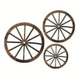 thumbnail image 2 of Suspension Murale, Roue Américaine Décorative Suspension Murale Ensemble de 3 Pcs Rond Bois Vintage, 2 of 5