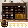 thumbnail image 6 of Tribesigns 5-Tier Shoe Cabinet, Shoe Cabinet with Louvered Doors & Drawer, Freestanding Wooden Shoe Rack Organizer with Adjustable Shelves for Entryway, Hallway, Closet, Black Walnut, 6 of 9