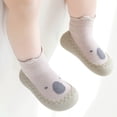 thumbnail image 4 of Ferjadq Baby Knit Upper Non‑Slip Soft Sole Sock Shoes Infant First Walking Walk Wear Socks Khaki,30-36 Months, 4 of 8