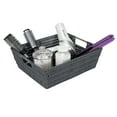 thumbnail image 4 of Simplify Shelf Built-in-Handles Rattan Storage Tote Basket, Charcoal, 4 of 6