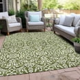 thumbnail image 6 of Addison Rugs Chantille Indoor/Outdoor Traditional Damask Olive Washable Rectangle Rug, 9' x 12', 6 of 6