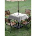 thumbnail image 5 of Outdoor Tablecloth with Umbrella Hole, Grey Ombre Spillproof Waterproof Outdoor Table Cover, Summer Minimalist Ocean Waves Patio Tablecloths for Party/Garden/Picnic, Square 54"x54", 5 of 9