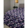 thumbnail image 2 of Navy and Blush Down Alternative Comforter, Twisted Blue Marine and Bouquets of Spring Roses and Orchid, Microfiber Quilt for All Season, 5 Sizes, Navy Blue Pink Green, by Ambesonne, 2 of 3