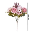 thumbnail image 2 of 1pcs Artificial Flower Plant(Without Vase) Table Decor Pink Small Fake Flowers Silk Vase Arrangements Roses,Home Decor Accents for Living Room, Bathroom Shelf, Dining Table, Office Centerpiece, 2 of 6