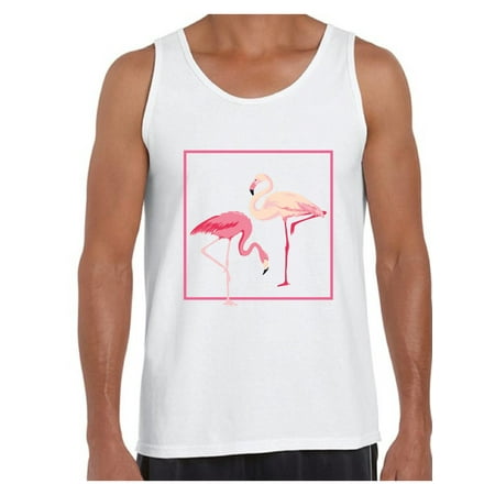 Awkward Styles Flamingo Love Tank Top for Men Pink Flamingos Tank Summer Workout Clothes Fitness Muscle Shirt Men's Retro Flamingo Tank Flamingo Gifts for Him Flamingo Lovers Beach Tank