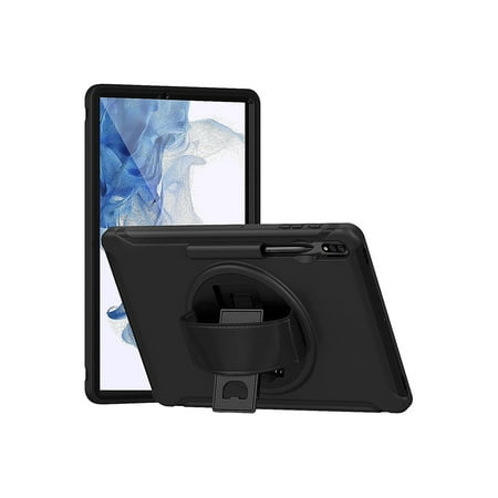 SaharaCase - PROTECTION Hand Strap Series Case for Samsung Galaxy Tab S8+ - Black