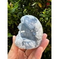 thumbnail image 4 of Polished Celestite Cluster, Celestite Geode Free Shape w. Druse, Standing Celestite Healing Crystal (0.5-0.75 lb), 4 of 7